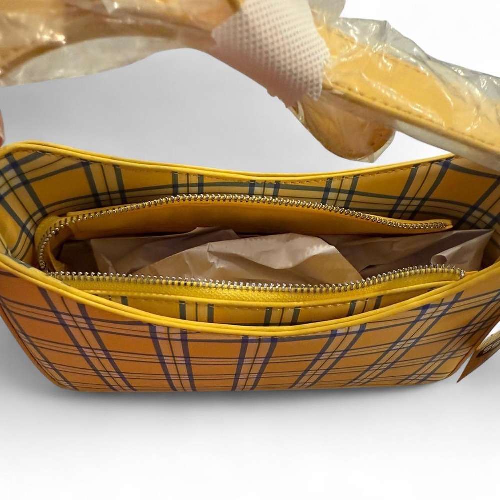 Clueless Yellow and Blue Plaid Shoulder Bag - Picture 6 of 7